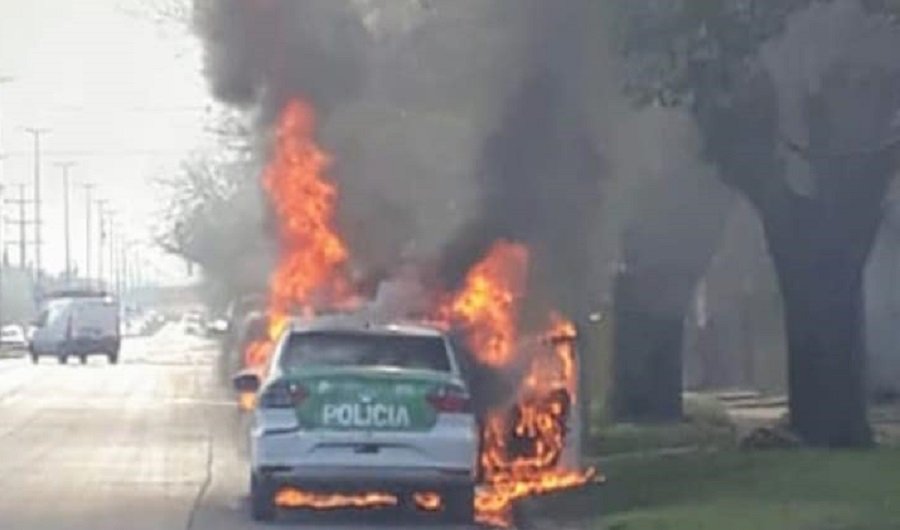 Se quemó un patrullero en Florencio Varela